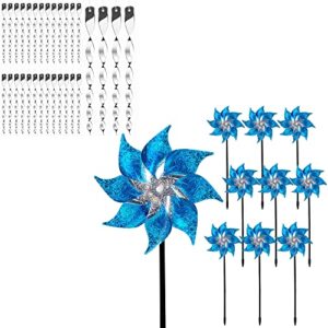 hausse 30 pack reflectors scare rods & 10 pack reflective pinwheels with stakes, blue
