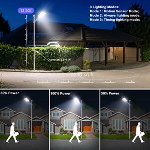 800W Solar Street Light, 60000LM IP66 Waterproof Solar Security Flood Lights Outdoor Motion Sensor, Dusk to Dawn Solar LED Light Lamp with Remote & Light Sensor for Garden,Yard, Path, Parking Lot