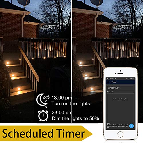 LED Deck Lights Kit Bluetooth Controlled, Sumaote 6 pcs Φ1.77" Low Voltage Recessed Deck Lighting Outdoor Waterproof Garden Landscape Soffit Stair Steps Warm White LED Lighting