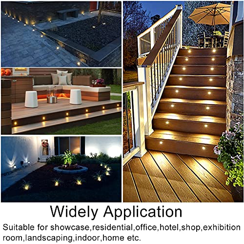 LED Deck Lights Kit Bluetooth Controlled, Sumaote 6 pcs Φ1.77" Low Voltage Recessed Deck Lighting Outdoor Waterproof Garden Landscape Soffit Stair Steps Warm White LED Lighting