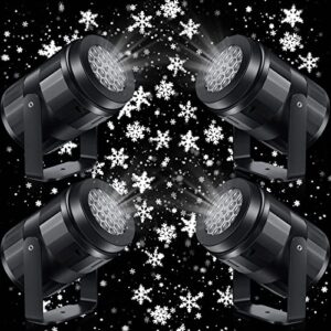 4 pcs christmas snowflake projector lights led snowfall projectors waterproof xmas projector lights white indoor holiday projector lamp for xmas home wedding party garden landscape decorations