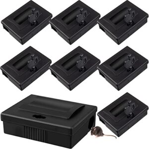 8 pcs mouse bait stations include small mice bait station and key heavy duty rat bait stations outdoor indoor reusable rodent bait station box for rodents rats mice and other pests