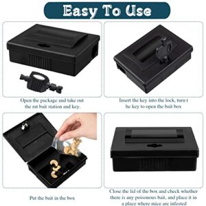 8 Pcs Mouse Bait Stations Include Small Mice Bait Station and Key Heavy Duty Rat Bait Stations Outdoor Indoor Reusable Rodent Bait Station Box for Rodents Rats Mice and Other Pests