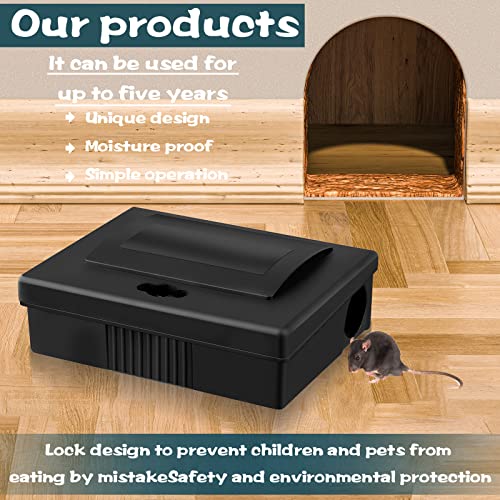 8 Pcs Mouse Bait Stations Include Small Mice Bait Station and Key Heavy Duty Rat Bait Stations Outdoor Indoor Reusable Rodent Bait Station Box for Rodents Rats Mice and Other Pests