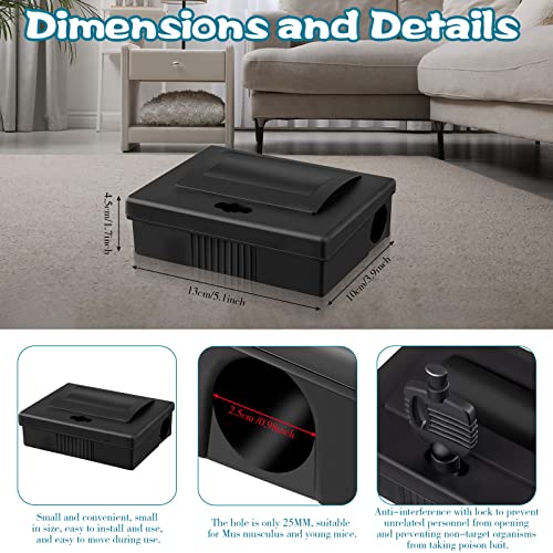 8 Pcs Mouse Bait Stations Include Small Mice Bait Station and Key Heavy Duty Rat Bait Stations Outdoor Indoor Reusable Rodent Bait Station Box for Rodents Rats Mice and Other Pests