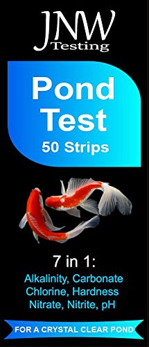 Pond Test Strips - 7-1 Pond Water Testing Kit with Ebook - Pond pH Test Kit with 50 Quick and Accurate Fish Tank Test Strips - 50 Test Strips by JNW Direct