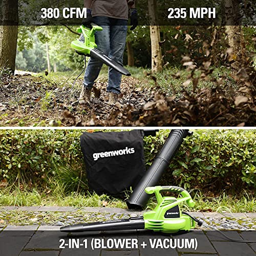 Greenworks 12 Amp 2-Speed (230 MPH / 375 CFM) Blower / Vacuum