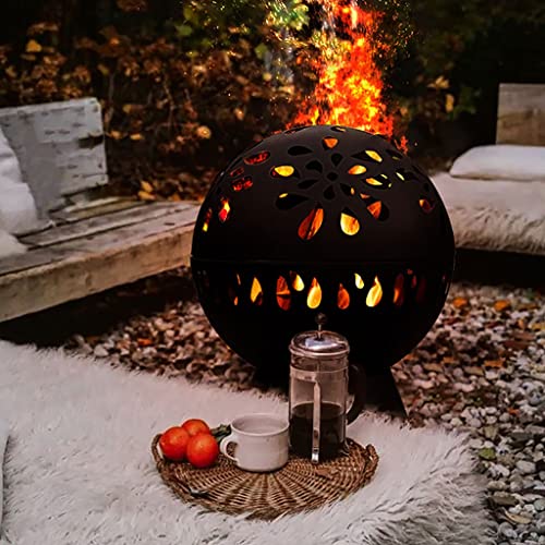 LDCHNH Winter Heating Bonfire Furnace Hollow Out Planet Stove Garden Household Fire Pit Outdoor Courtyard Firewood Stove Decoration