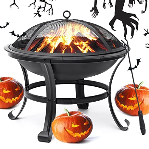 LDCHNH 22inch BBQ Grill Outdoor Wood Burning Fire Pit Stove Garden Patio Wood Log Barbecue Grill Cooking Tools Outdoor Camping