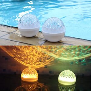 lanpool swimming pool lights solar floating light with multi-color led waterproof outdoor garden lights,halloween,christmas lights (2pcs)