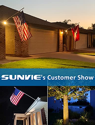 SUNVIE 20W Outdoor LED Spotlight with Photocell Sensor 120V Waterproof Dusk to Dawn Landscape Lighting 3000K Warm White Spot Lights Outdoor for Yard Flag Tree Garden Decor 6 FT Cord with US 3-Plug in