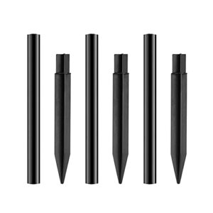 6 pcs replacement plastic ground spike stakes and extension poles for solar torch lights, 8.26″ ground stakes and 12″ pole extension for solar flame lights pathway lights garden lights