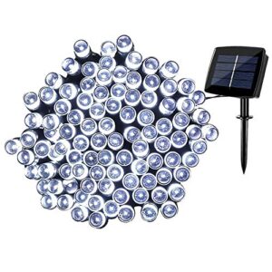 woohaha solar fairy string lights outdoor waterproof, 72ft 200led updated version solar powered string lights for christmas patio garden party(cool white)