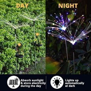 BQOQB 2Pack Solar Firework Lights Garden Lights 150 LED Solar Decorative Lights Waterproof Stake Landscape Lights with 2 Flashing Modes for Outdoor Patio Yard Lawn Pathway Landscape Decor…