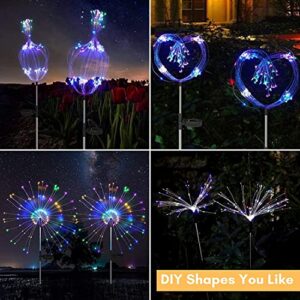 BQOQB 2Pack Solar Firework Lights Garden Lights 150 LED Solar Decorative Lights Waterproof Stake Landscape Lights with 2 Flashing Modes for Outdoor Patio Yard Lawn Pathway Landscape Decor…