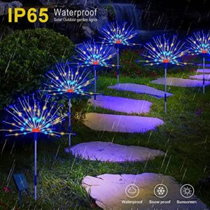 BQOQB 2Pack Solar Firework Lights Garden Lights 150 LED Solar Decorative Lights Waterproof Stake Landscape Lights with 2 Flashing Modes for Outdoor Patio Yard Lawn Pathway Landscape Decor…