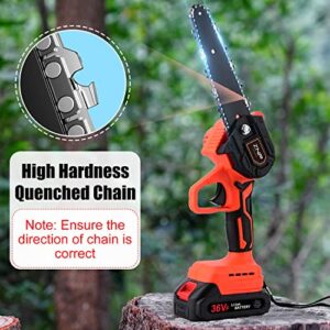 ZNP Mini Chainsaw Brushless 6 Inch, Cordless Mini Chainsaw Battery Powered with 2 Battery, Electric Chainsaw with Security Lock, Handheld Small Chain Saw for Tree Pruning, Gardening, Wood Cutting