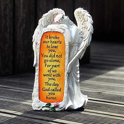 BAYN Angel Garden Statues Outdoor Decor, Solar Angel Figurines Lights for Garden Decoration Yard Art Memorial Gifts for Loss of Loved One