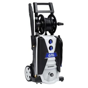 ar blue clean ar390ss electric pressure washer-2000 psi, 1.4 gpm, 14 amps quick connect accessories, integrated design, on board storage, portable pressure washer, high pressure, car washer, patio