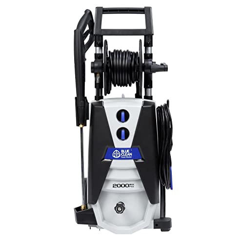 AR Blue Clean AR390SS Electric Pressure Washer-2000 PSI, 1.4 GPM, 14 Amps Quick Connect Accessories, Integrated Design, On Board Storage, Portable Pressure Washer, High Pressure, Car washer, Patio