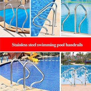 BTZHY Swimming Pool Handrails Easy-to-Install Handrails 304 Stainless Steel Reinforced Base Spas Stair Handrails for Garden Backyard Pools(1pcs)