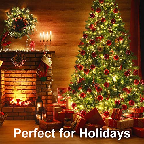 141.4 FT 400 Count Christmas Warm White LED String Lights, LED String Lights Green Wire with F5 Bulbs for Indoor and Outdoor Home, Lawn, and Tree Garden