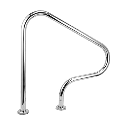 Stainless Steel Pool Handrail, 1PCS Swimming Pool Stair Rail, Ergonomics Curved Design, Rated 250kg Load Capacity for Garden Backyard Water Parks