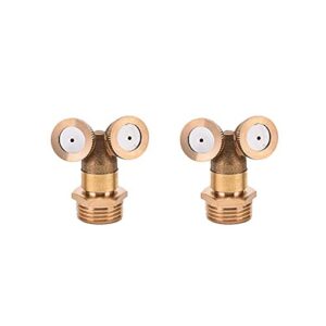 denome 2pc brass misting nozzles high pressure atomizing 1/2 in bspf 2-holes atomizing spray garden sprinklers agricultural irrigation system adapter fitting for greenhouse,dust control (2 holes)