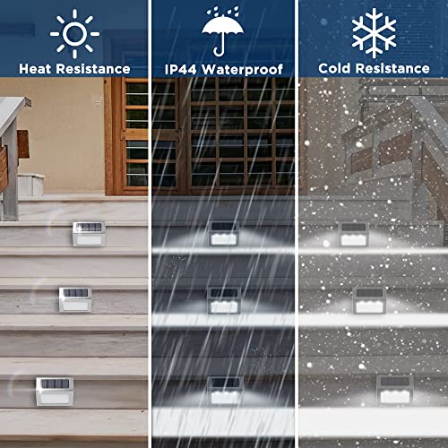 Solar Powered Step Lights,12 Pack Solar Deck Step Lights Outdoor, Stair Lights Waterproof for Driveway, Fence, Patio, Garden, Pathway, Warm White