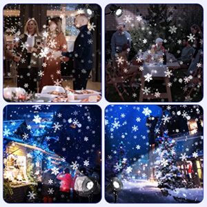 Nortix Christmas Snowflake Projector Lights Outdoor, Holiday Projector LED Light, IP65 Waterproof Rotating Snowfall Projector Lamp for Halloween Wedding Party Garden Landscape Decoration