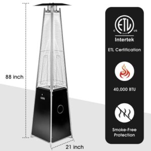 LEGACY HEATING Outdoor Patio Heater with Reflector Shield, 40,000 BTU Propane Patio Heater with Wheels for Commercial, Residential, Garden, Porch, Party, Deck