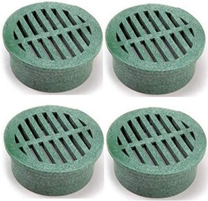 nds 13 plastic round grate, 4-inch, green, 4 pack