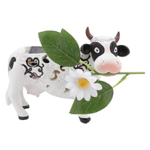 garden solar lights outdoor decorations, solar garden lights, solar light resin outdoor decor, daisy cow solar light animal shaped color changing led garden solar lamp statues, garden solar light