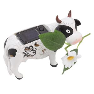 Garden Solar Lights Outdoor Decorations, Solar Garden Lights, Solar Light Resin Outdoor Decor, Daisy Cow Solar Light Animal Shaped Color Changing LED Garden Solar Lamp Statues, garden solar light