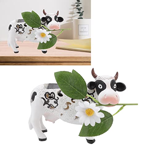 Garden Solar Lights Outdoor Decorations, Solar Garden Lights, Solar Light Resin Outdoor Decor, Daisy Cow Solar Light Animal Shaped Color Changing LED Garden Solar Lamp Statues, garden solar light