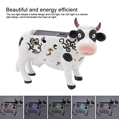 Garden Solar Lights Outdoor Decorations, Solar Garden Lights, Solar Light Resin Outdoor Decor, Daisy Cow Solar Light Animal Shaped Color Changing LED Garden Solar Lamp Statues, garden solar light