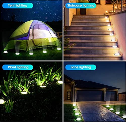 SIATOM Solar Ground Light 8 Pack-8 LED Solar Garden Lights Inground Outdoor Landscape Lighting IP65 Waterproof for Pathway Walkway Lawn 6000K Cold White Light