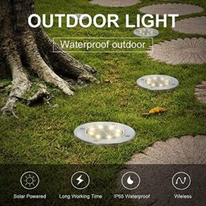 SIATOM Solar Ground Light 8 Pack-8 LED Solar Garden Lights Inground Outdoor Landscape Lighting IP65 Waterproof for Pathway Walkway Lawn 6000K Cold White Light