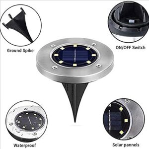 SIATOM Solar Ground Light 8 Pack-8 LED Solar Garden Lights Inground Outdoor Landscape Lighting IP65 Waterproof for Pathway Walkway Lawn 6000K Cold White Light