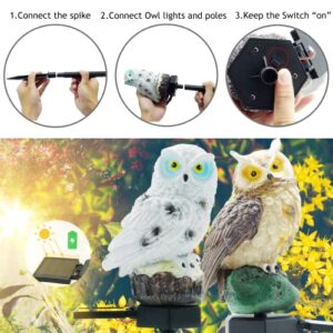 SmilingTown 2 Packs Owl Solar Lights Outdoor Figurine Lights Owl Decor Solar LED Lights Garden Decoration with Stake Waterproof for Lawn Pathway Yard Patio Owl Gift Ideas