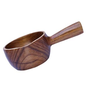 DOITOOL Wooden Water Ladle Japanese Style Wooden Scoop Ladle Water Dipper Bath Scoop for Water Sauna Garden Tea