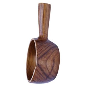 DOITOOL Wooden Water Ladle Japanese Style Wooden Scoop Ladle Water Dipper Bath Scoop for Water Sauna Garden Tea