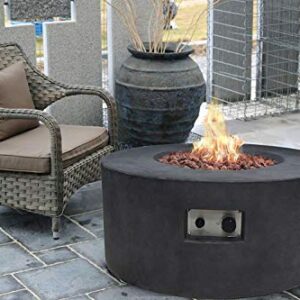 Modeno Venice Concrete Propane Fire Table, Outdoor Fire Pit Table/Patio Furniture, 50,000 BTU Auto-Ignition, Stainless Steel Burner, Lava Rock & Water Resistant Soft Cover Included