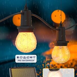 Sunnyload Solar String Lights Outdoor Waterproof, 48ft Solar Powered Lights with Shatterproof 15+1 G40 LED Bulbs, USB Rechargeable 4 Modes Dimmable for Balcony Patio Garden