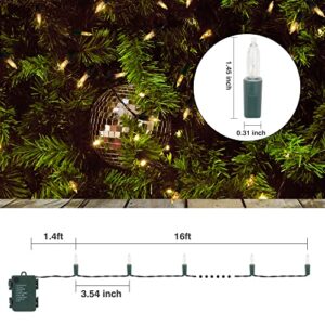 CREPRO 2 Pack Christmas String Lights, 16 FT 50 LED Battery Operated String Lights Waterproof Mini Christmas Lights Outdoor and Indoor for Xmas Tree Garden Yard Home Wedding Party Patio