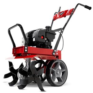 Earthquake Badger Front Tine Tiller, Powerful 140cc 4-Cycle Briggs and Stratton Engine, Two-Position Wheel Assembly, Adjustable Tilling Width, Model: 38040