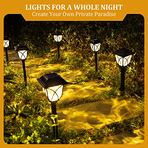 GIGALUMI Solar Outdoor Lights, 6 Pack LED Solar Lights Outdoor Waterproof, Decorative Solar Pathway Lights for Yard, Patio, Landscape, Walkway (Warm White)