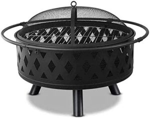 leayan garden fire pit portable grill barbecue rack wood burning fire pit backyard with cooking grill,fire pit multifunctional barbecue rack indoor winter charcoal heater for camping backyard