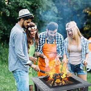 LEAYAN Garden Fire Pit Grill Bowl Grill Barbecue Rack Fire Pit Wood-Burning fire Pit, Home Oyster Barbecue Cooking fire Pit Table, Hotel Courtyard Decoration Square fire Pit