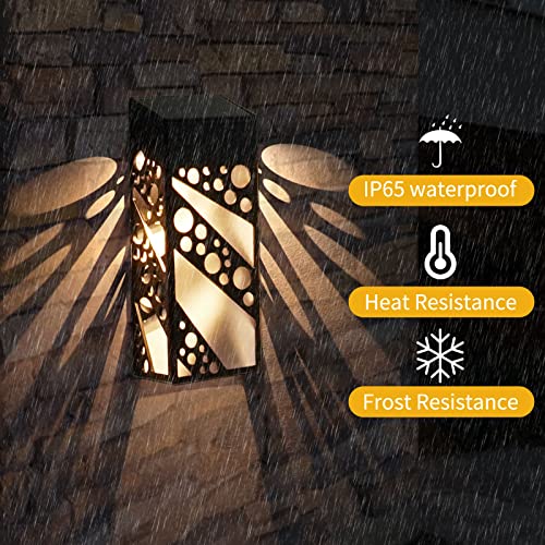 Solar Fence Lights, 6 Pack Waterproof Solar Wall Lights with RGB & Warm White Mode, Lighting Decorative Garden Lights with Auto On/Off, Perfect for Fence, Backyard, Garden, Front Door, Patio.